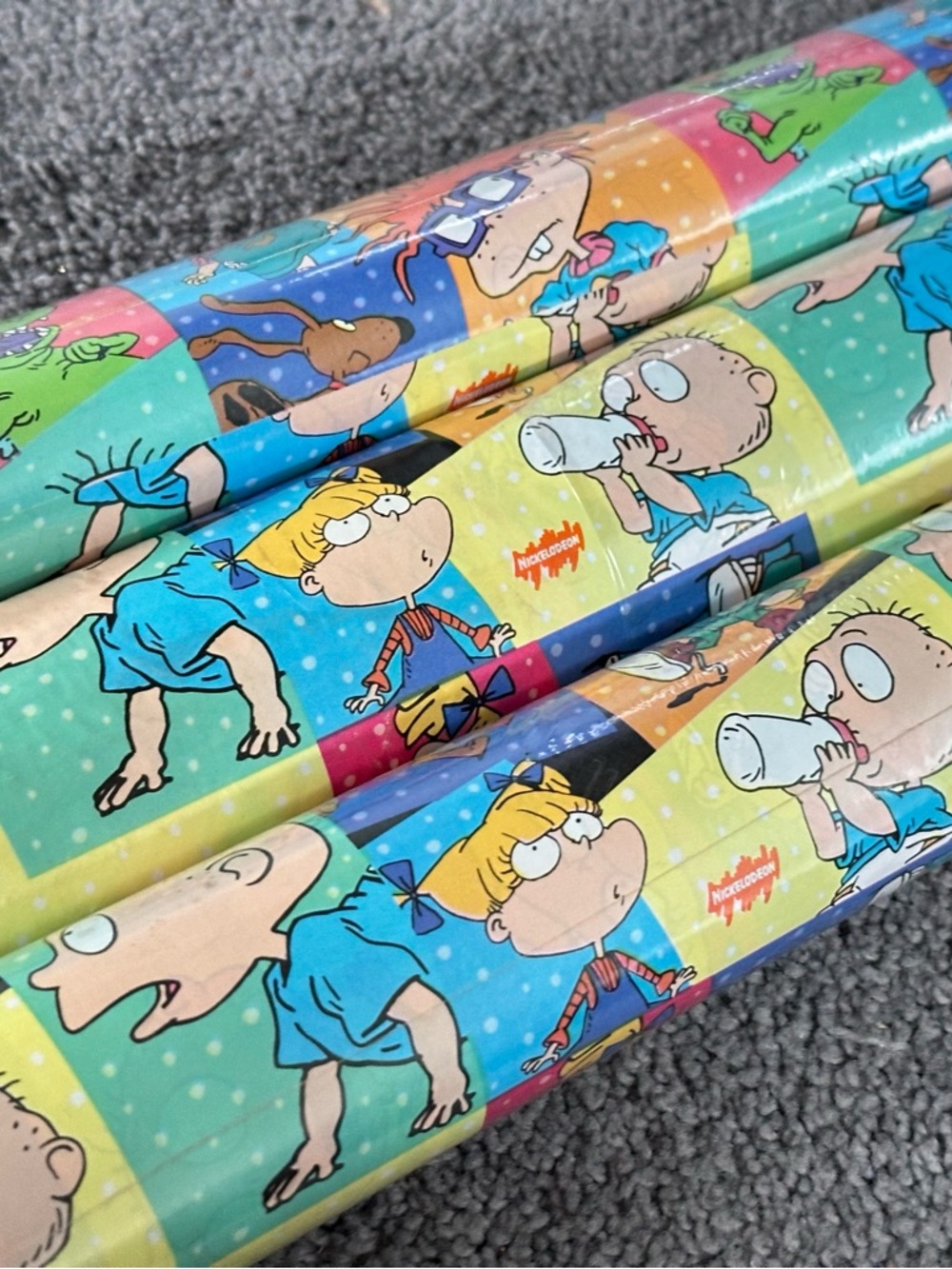 3 Rolls 1997 Nickelodeon American Greetings Rugrats Gift Wrapping Paper Prop Y2K